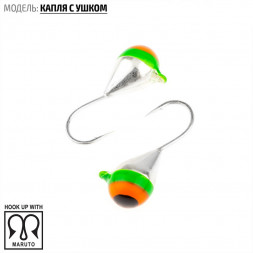 Мормышка вольфрамовая Spider Капля с ушком MW-SP-1130-1-SIL гальв. с покр.