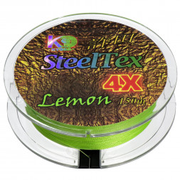 Шнур плетеный Kyoda SteelTex green 4X d-0,40 мм L-150 м, цвет лимон, разрывная нагрузка 26,40 кг