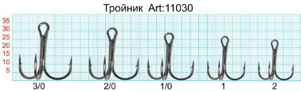 Крючок-тройник FISH SEASON с кругл. поддевом №3/0 Red 4шт 11030R-0033F