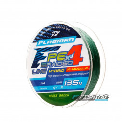 Леска плетеная FLAGMAN PE Hybrid F4 0.23 135м 11.4кг Moss Green 26135-023