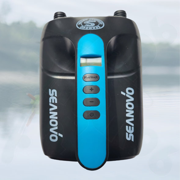 Насос электрический двухступенчатый HT-888 Seanovo для лодок ПВХ, сабов, матрасов, палаток 0,34-1,38 атм крокодил