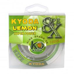 Шнур плетеный KYODA lemon 8X PE d-0,23 мм L-150 м, цвет лимонный, разрывная нагрузка 14 кг